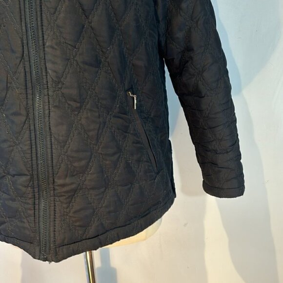 Variations black quilted nylon zip front light jacket size medium - Picture 2 of 10